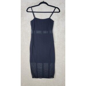 K Too Women's Sleeveless Dress Black Mesh Panels Size Small Zipper Back
